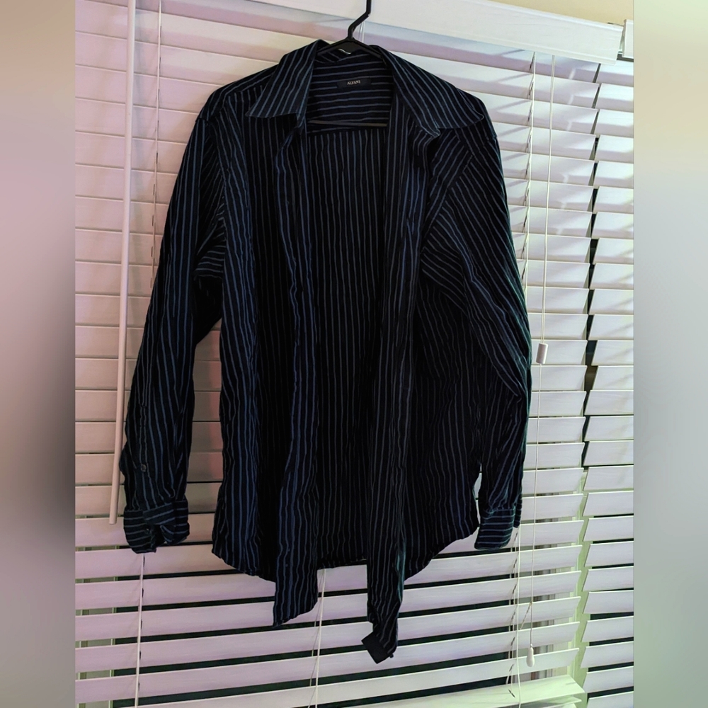 Alfani Black and blue striped Dress Shirt